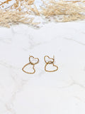 Boucles d'oreilles doubles coeurs tombants