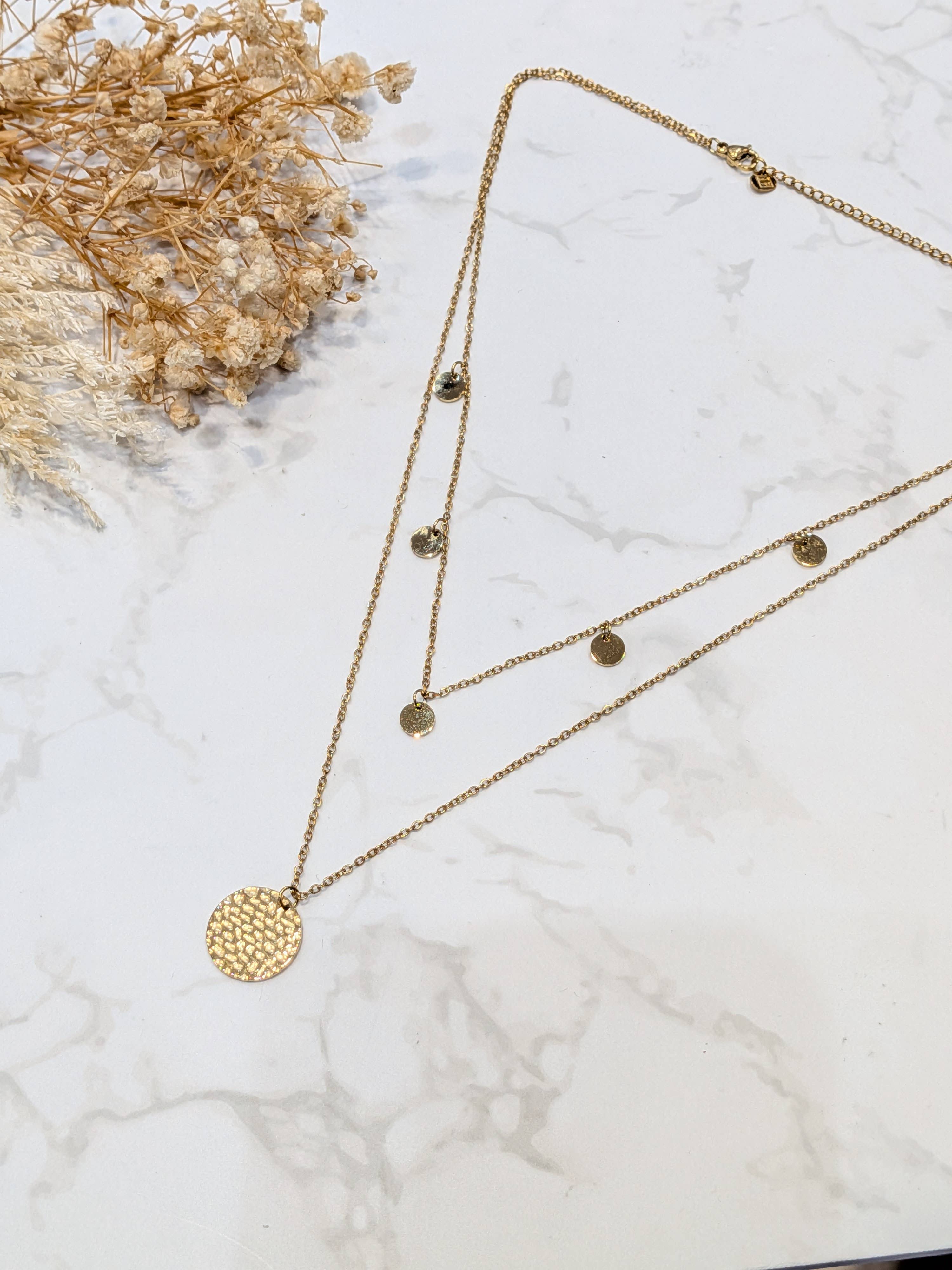 Collier multi rangs pampille