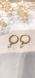 Boucles d oreilles créole perle pendante