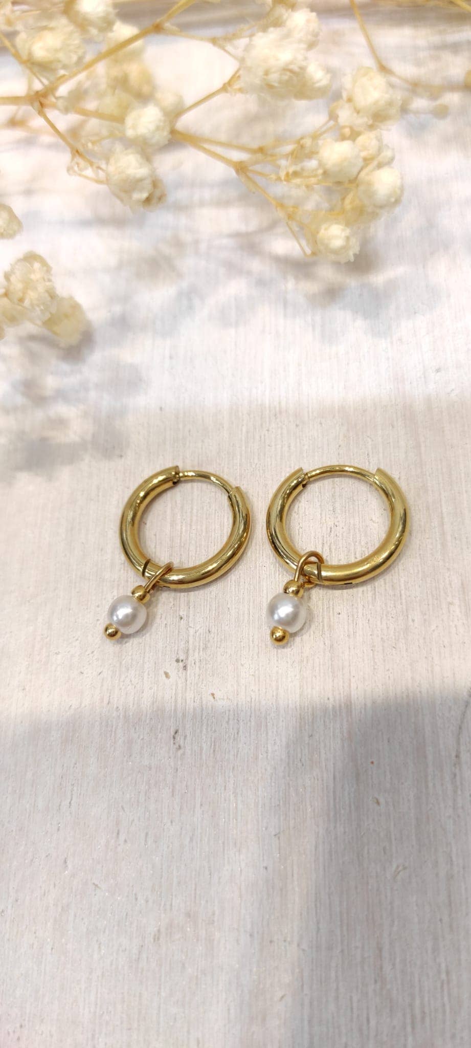 Boucles d oreilles créole perle pendante